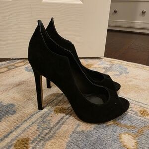 Dolce Vita Black Suede Peep-Toe Heels